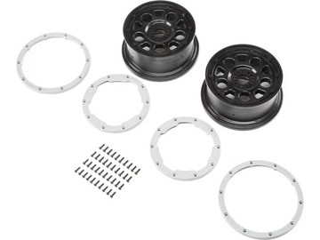 Losi - Wheel Black Beadlock Silver (2) DBXL-E (LOS45015)