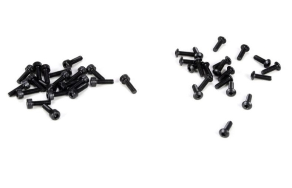 Wheel Screw Set, 3x10mm BH & Cap (20ea): 5T (LOSB6450)