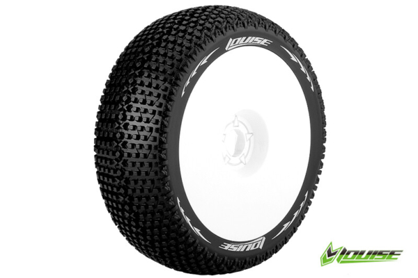 Louise B-TURBO Super Soft banden op witte disc velgen voor 1/8 buggy