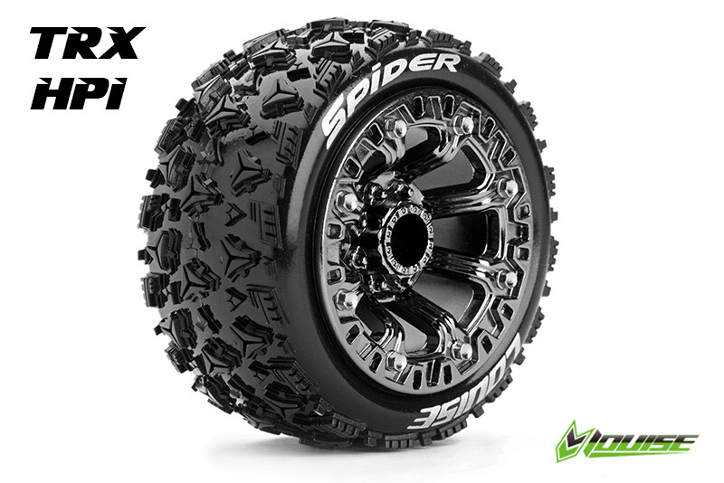 Louise ST-SPIDER Banden Set - Soft - 2.2" Velgen Black Chrome - Hex 12mm