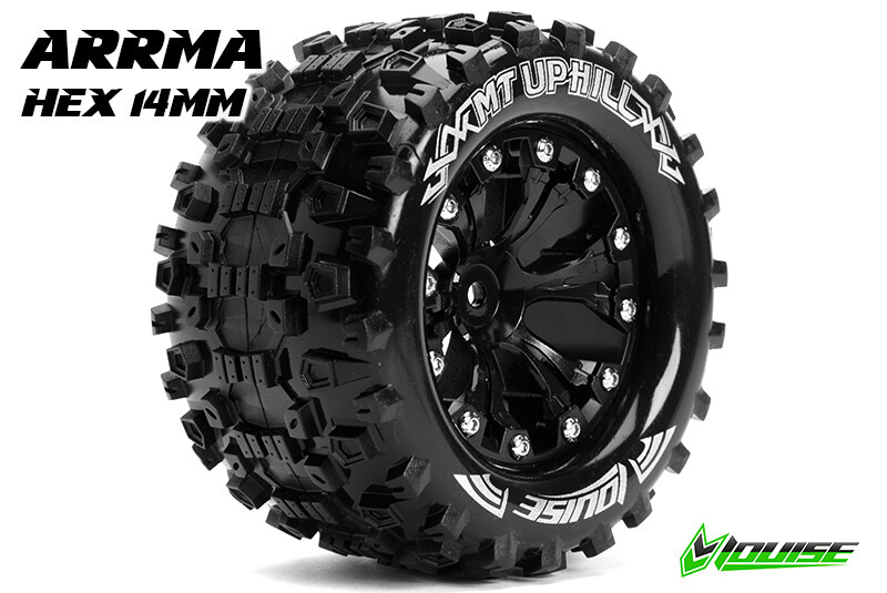 Louise MT-UPHILL Soft Banden - 2.8" Velgen Black Chrome - Hex 14mm (electro 4WD: FR/RR)