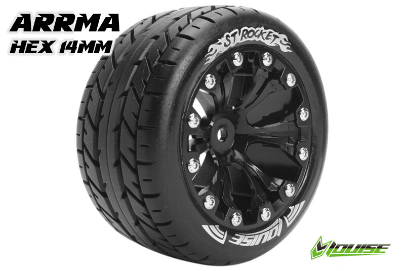 Louise ST-ROCKET Soft Banden - 2.8" Velgen Zwart - Hex 14mm (electro 4WD: FR/RR)