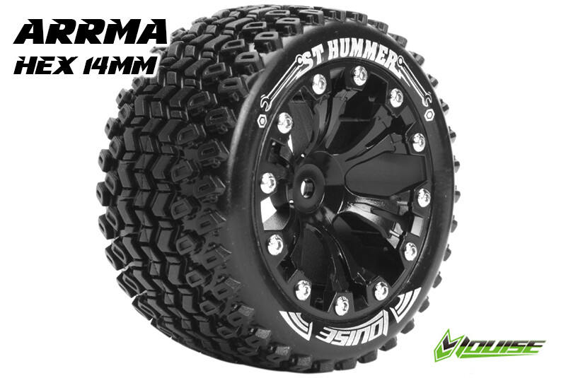 Louise ST-HUMMER Soft Banden - 2.8" Velgen Black Chrome - Hex 14mm (electro 4WD: FR/RR)