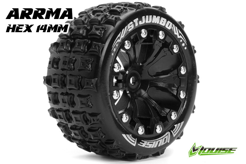 Louise ST-JUMBO Soft Banden - 2.8" Velgen Black Chrome - Hex 14mm (electro 4WD: FR/RR)