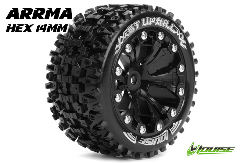 Louise ST-UPHILL Soft Banden - 2.8" Velgen Black Chrome - Hex 14mm (electro 4WD: FR/RR)