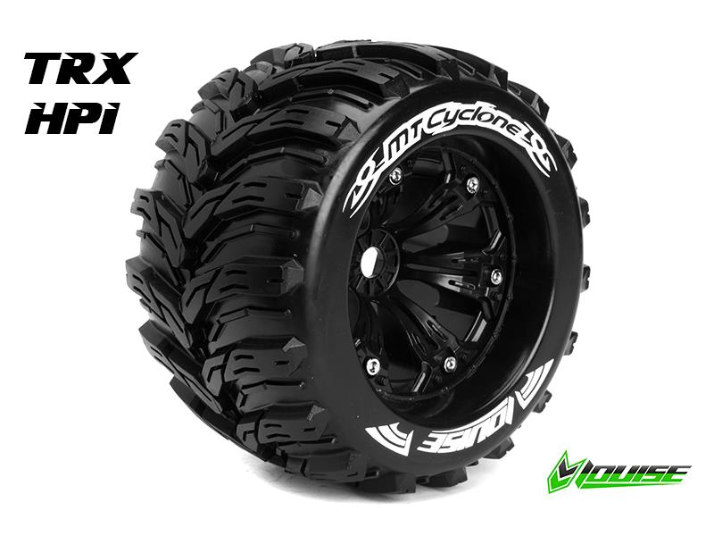 Louise MT-CYCLONE Medium banden op zwarte velgen voor 1/8 MT - 0 offset