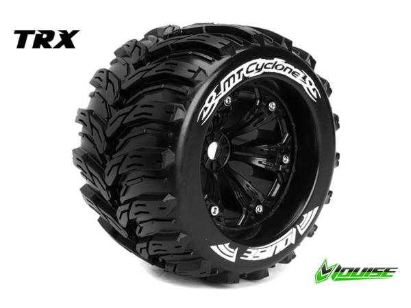 Louise MT-CYCLONE Medium banden op zwarte velgen voor 1/8 MT - 1/2 offset