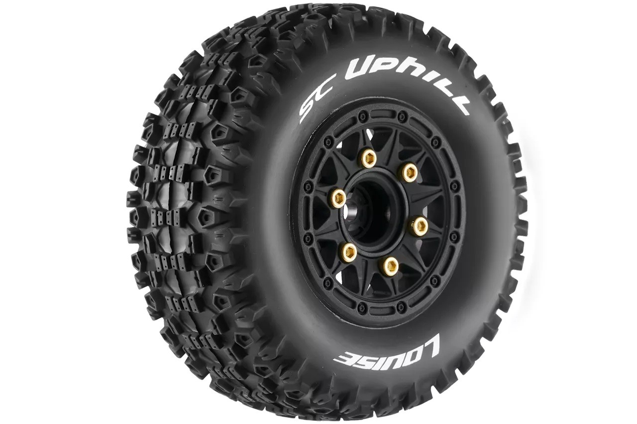 Louise 1/10 SC-UPHILL Shortcourse Soft Banden Op Zwarte Velgen (L-T3223SB)