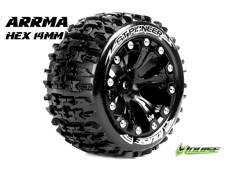 Louise ST-PIONEER Soft Banden - 2.8" Velgen Black Chrome - Hex 14mm (electro 4WD: FR/RR)
