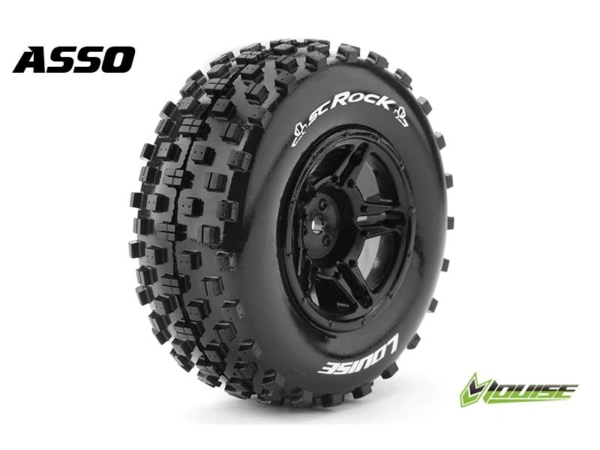 Louise SC-ROCK shortcourse Soft banden op zwarte velgen - SC10 (achter)