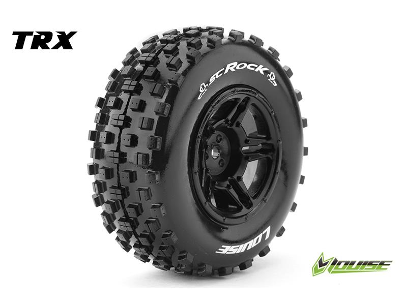 Louise SC-ROCK shortcourse Soft banden op zwarte velgen - TRX Slash (voor)