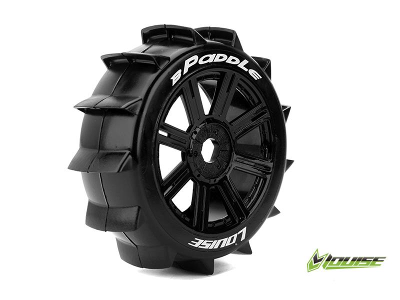 Louise B-PADDLE Soft banden op zwarte spaakvelgen voor 1/8 buggy
