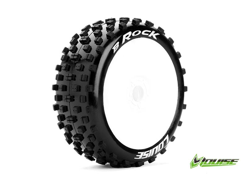 Louise B-ROCK Soft banden op witte disc velgen voor 1/8 buggy