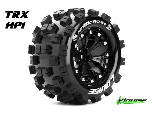 Louise MT-MCROSS banden op 2.8" Velgen Zwart - 1/2" Offset - Hex 12mm