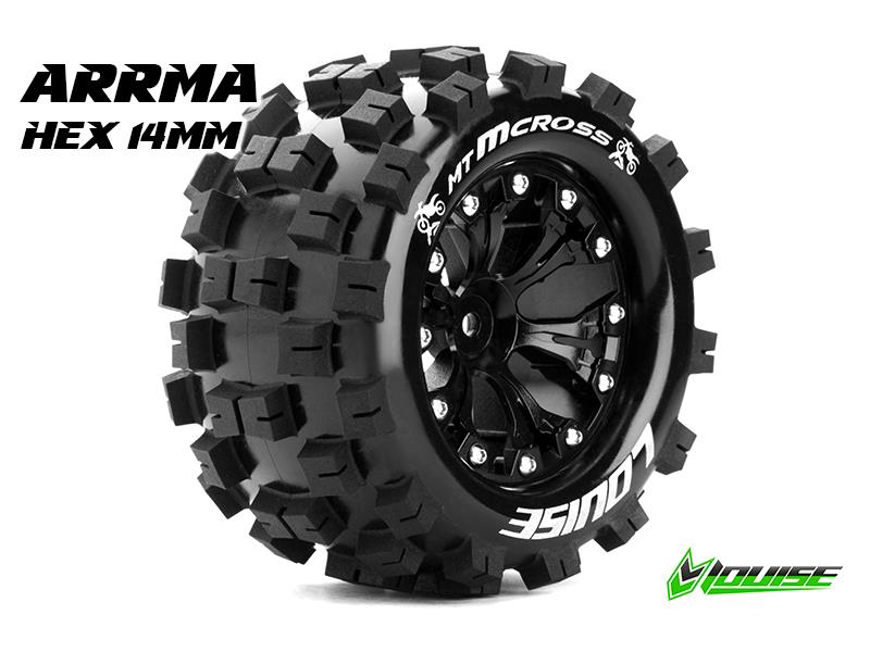 Louise MT-MCROSS Banden Set - 2.8" Velgen Zwart - Hex 14mm (electro 4WD: FR/RR)