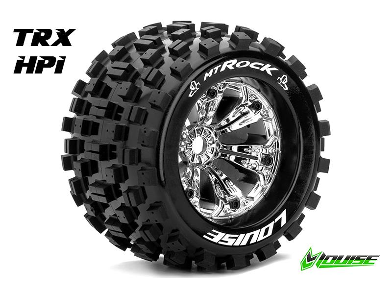 Louise MT-ROCK Medium banden op chrome velgen voor 1/8 MT - 0 offset