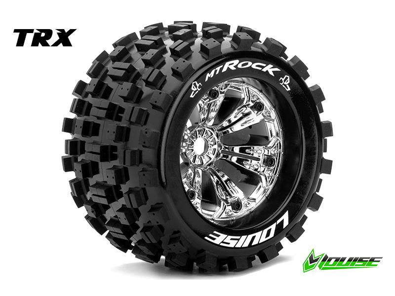 Louise MT-ROCK Medium banden op chrome velgen voor 1/8 MT - 1/2 offset
