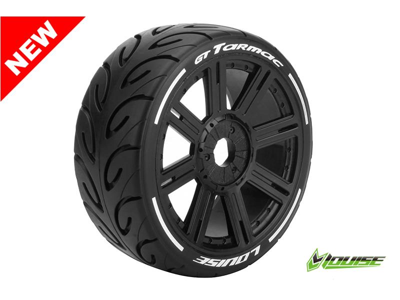 Louise GT-TARMAC - MFT Super Soft banden op zwarte spaakvelgen voor 1/8 buggy