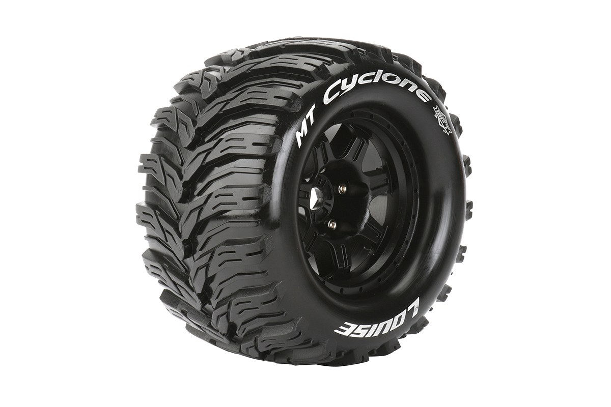 Louise MT-Cyclone MFT banden op zwart/chrome velgen voor 1/8 MT - 1/2 offset