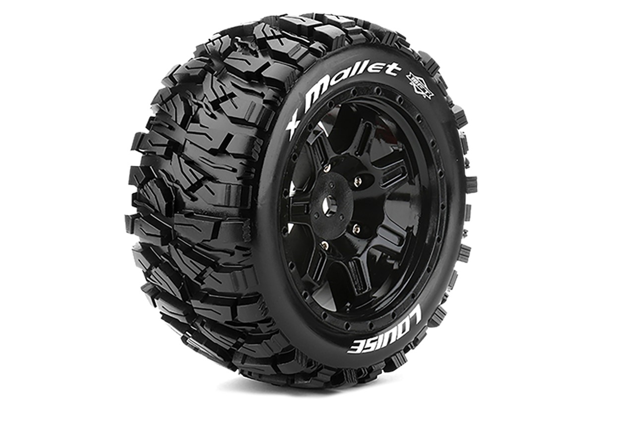 Louise X Mallet X-Maxx MFT Banden Set op Zwarte Velgen 24mm hex