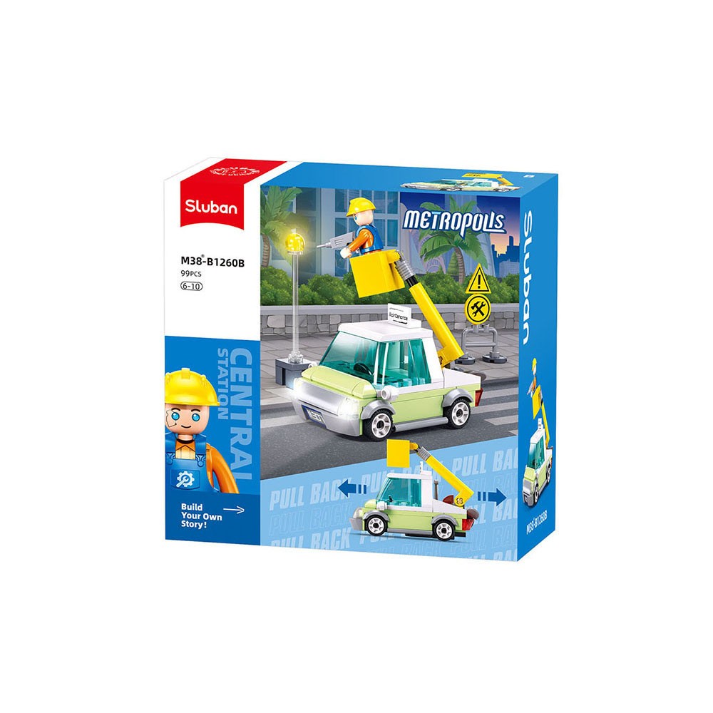 Sluban Metropolis reparatie wagen bouwstenen set