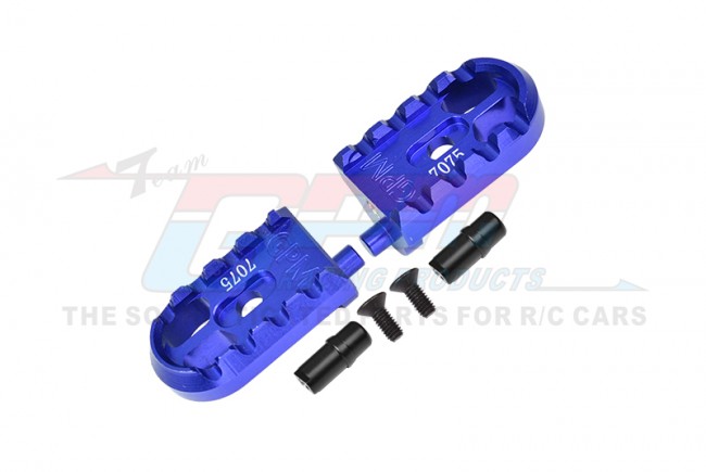 GPM - Aluminium 7075-T6 Motorcycle Foot Pegs Set - blauw - Losi 1/4 Promoto-MX