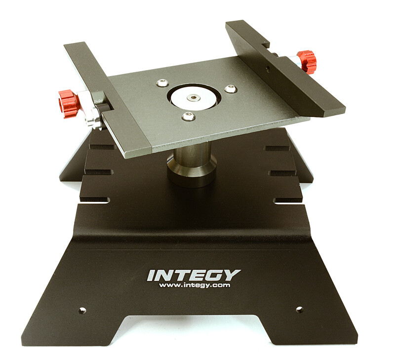 Aluminium auto standaard voor de Axial SCX10, RR10 Bomber & Wraith - Zwart