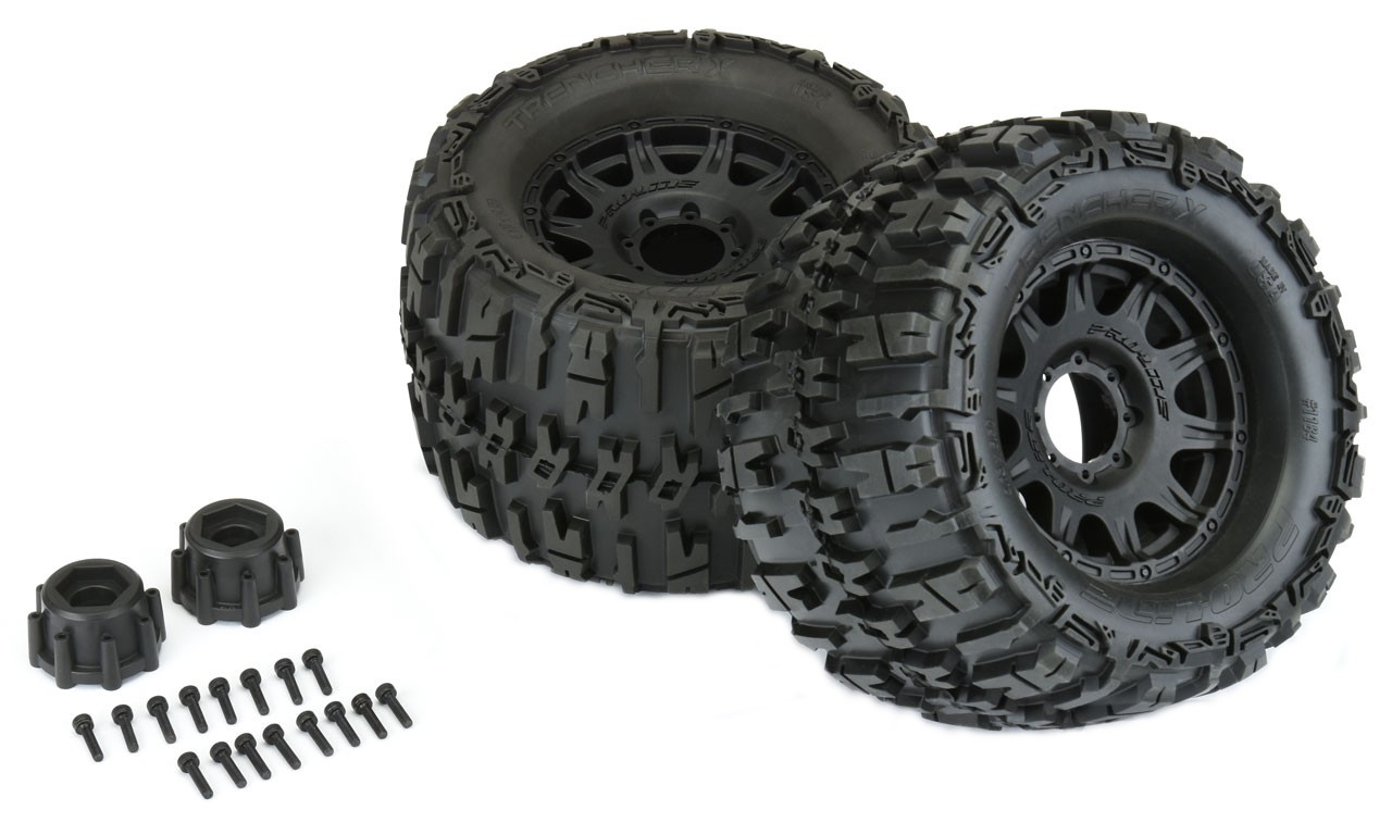 Proline Trencher X3.8" All Terrain banden (2 stuks) op Raid Black 8x32 velgen