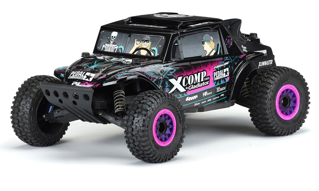 Proline Megalodon zwarte body voor oa Traxxas Slash 2WD & Traxxas Slash 4x4