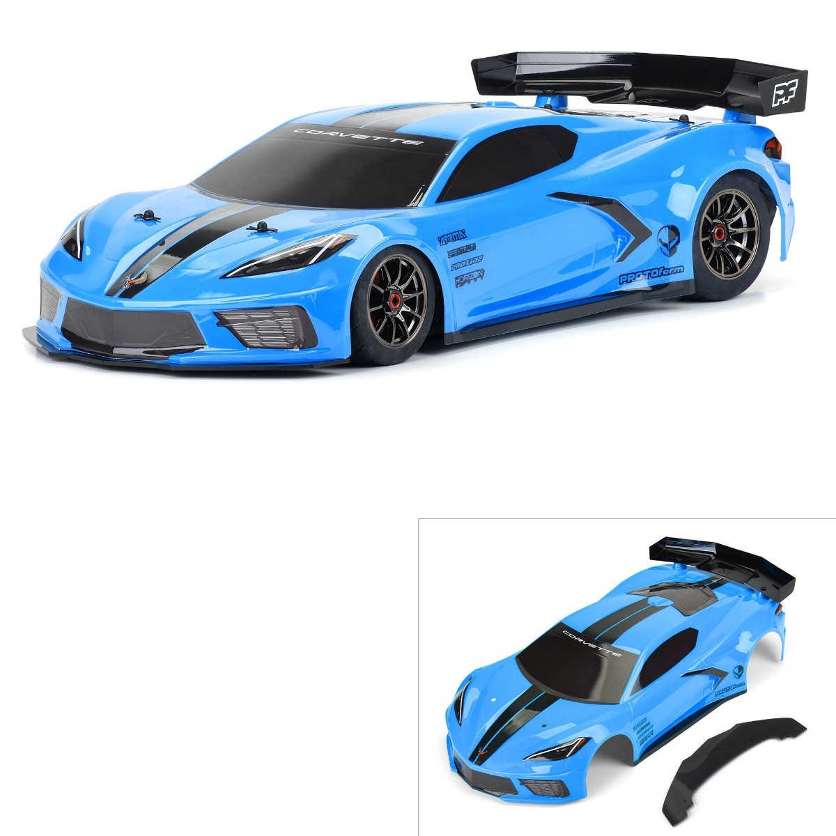 Proline Protoform Chevrolet C8 gespoten body - Blauw (1577-13)
