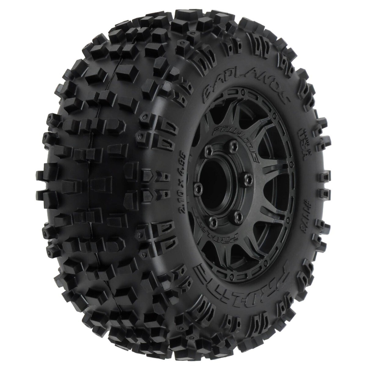Proline 1/10 Badlands F/R 2.8" MT Tires Mounted 12mm/14mm Black Raid (2)