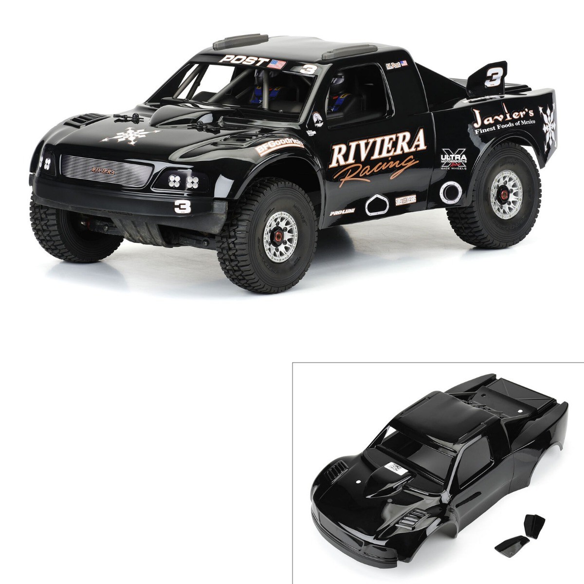 Proline 1/7 1997 Ford F-150 Trophy Truck Riveira black body