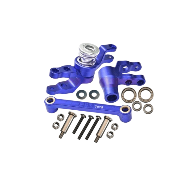 GPM - Aluminium 7075 Steering Assembly, Blue - Traxxas Maxx
