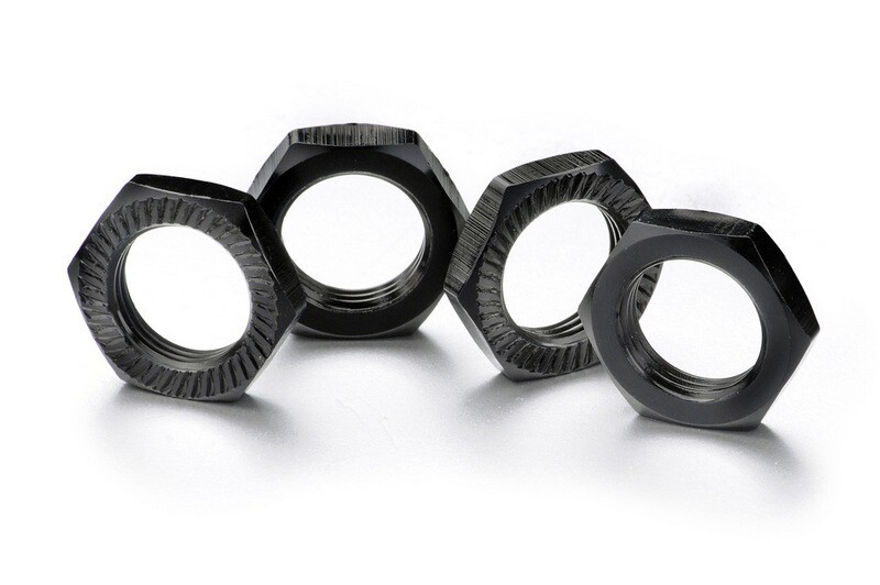 Wielmoeren 17mm (4), met ribbels - Zwart