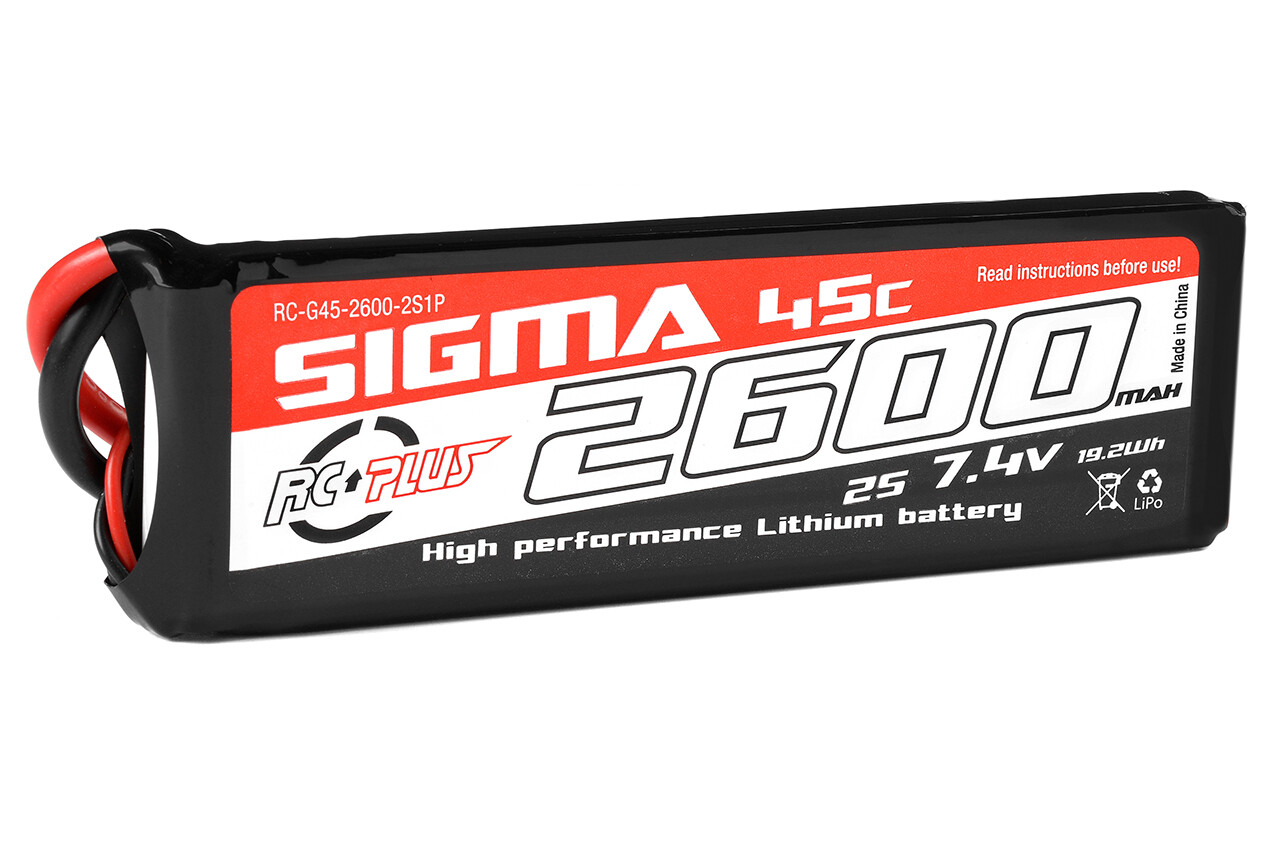 RC Plus Lipo 45c 7.4 volt 2600mah met XT60 stekker