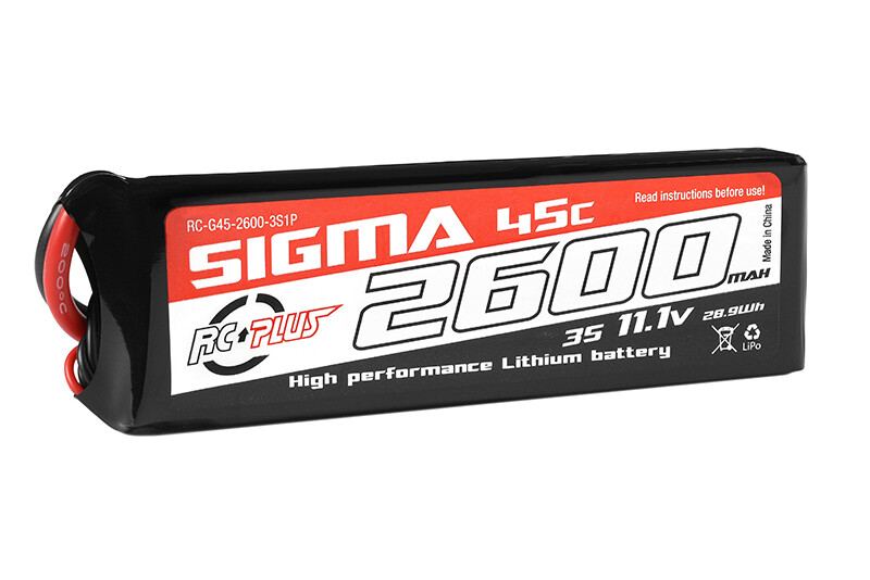 RC Plus Lipo 45c 11,1 volt 2600mah met XT60 stekker