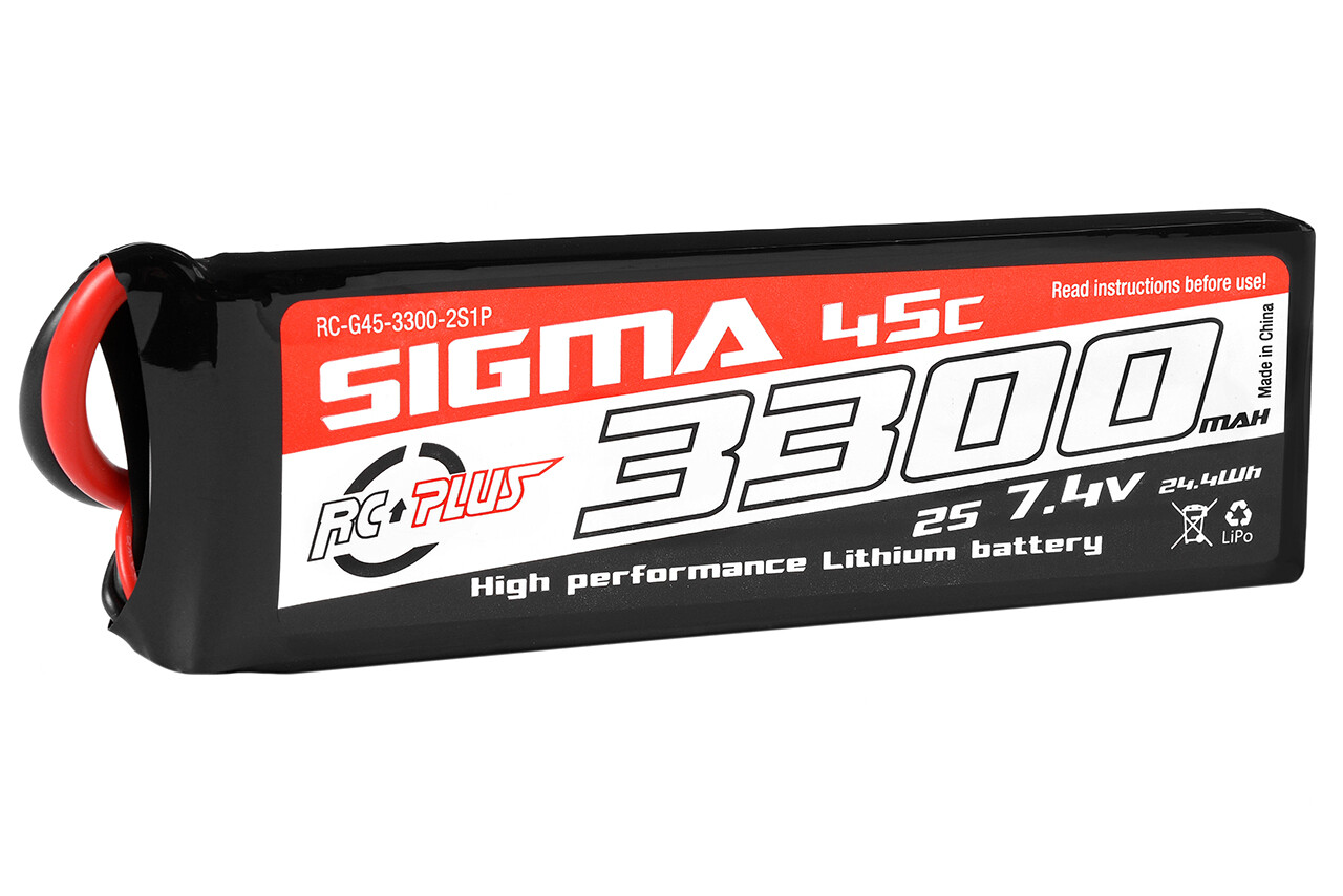 RC Plus Lipo 45c 7.4 volt 3300mah met XT60 stekker