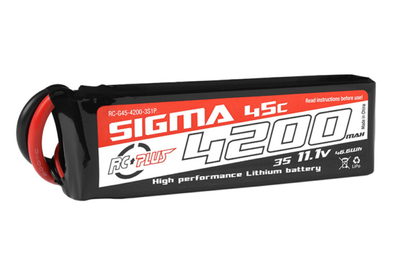 RC Plus Lipo 45c 11,1 volt 4200mah met XT60 stekker