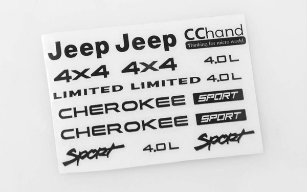 RC4WD Metal Emblem Set for Axial SCX10 XJ (Black) (VVV-C0264)