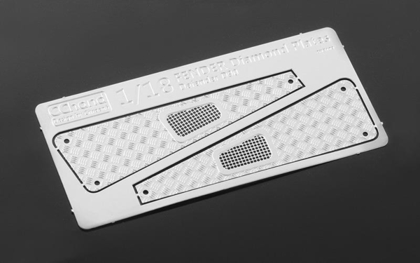 RC4WD Metal Front Side Hood Diamond Plates for 1/18 Gelande D90 (VVV-C0269)
