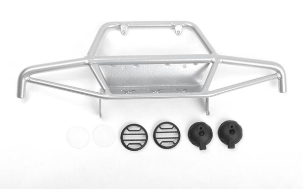 RC4WD Tri-X Steel Stinger Front Bumper w/ Lights for Vanquish VS4-10 Origin Body (Silver) (VVV-C0943)