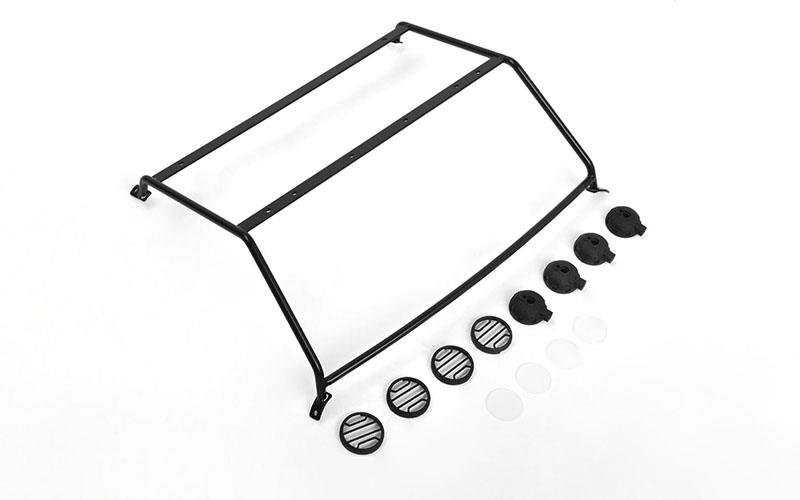 RC4WD Exterior Steel Roll Cage w/ Lights for Vanquish VS4-10 Origin Halfcab Body (Black) (VVV-C0966)