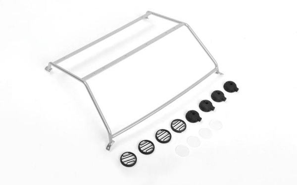 RC4WD Exterior Steel Roll Cage w/ Lights for Vanquish VS4-10 Origin Halfcab Body (Silver) (VVV-C0967)