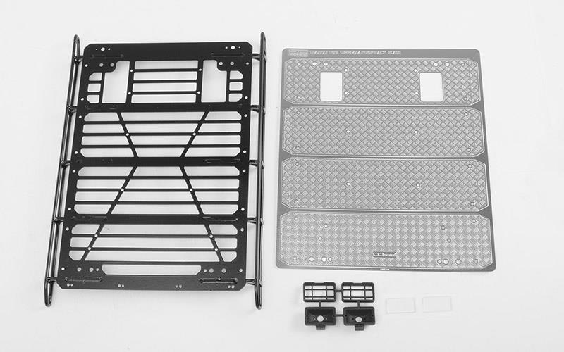 RC4WD Command Roof Rack w/ Diamond Plate & 2x Square Lights for Traxxas TRX-4 Mercedes-Benz G-500 (Style A) (VVV-C0999)