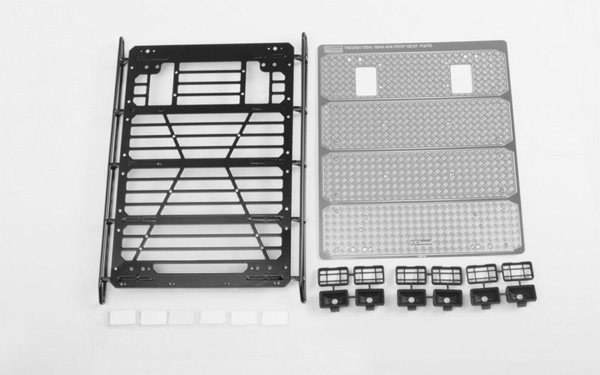 RC4WD Command Roof Rack w/ Diamond Plate & 6x Square Lights for Traxxas TRX-4 Mercedes-Benz G-500 (Style A) (VVV-C1001)