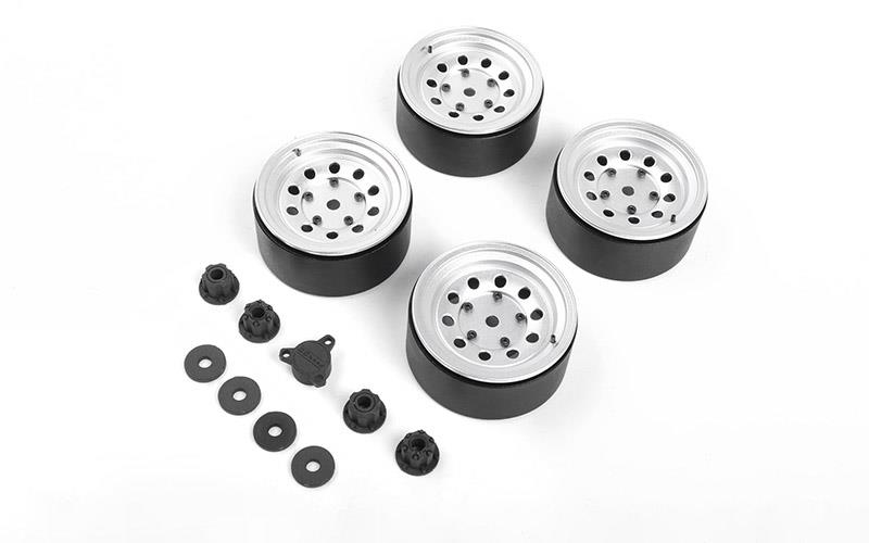 RC4WD Burato 2.2 Beadlock Wheels w/ Center Caps (Silver) (VVV-C1017)