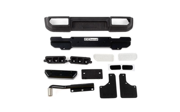 RC4WD Guardian Steel Rear Bumper W/ Exhaust and Mud Flaps for MST 4WD Off-Road Car Kit W/ J4 Jimny Body (Style B) (VVV-C1203)