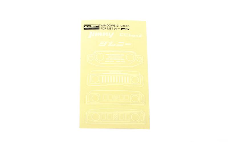 RC4WD Grille Option Window Decal Sheet for MST 4WD Off-Road Car Kit W/ J4 Jimny Body (White) (VVV-C1204)