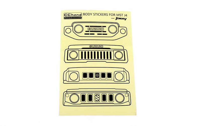 RC4WD Grille Option Decal Sheet for MST 4WD Off-Road Car Kit W/ J4 Jimny Body (Black) (VVV-C1208)