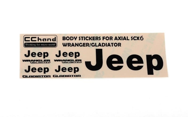 RC4WD Metal Logo Decal Sheet for Axial 1/6 SCX6 Jeep Wrangler (Black) (VVV-C1212)